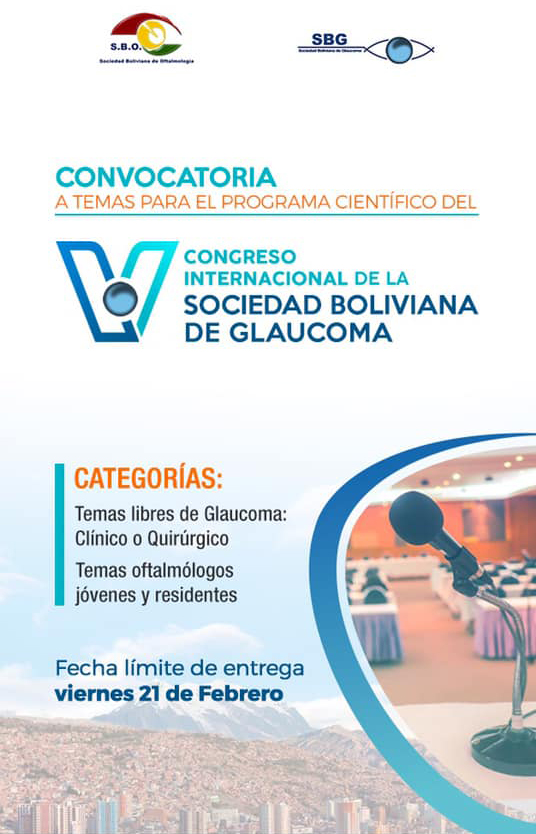 V Congreso internacional de la sociedad boliviana de glaucoma
