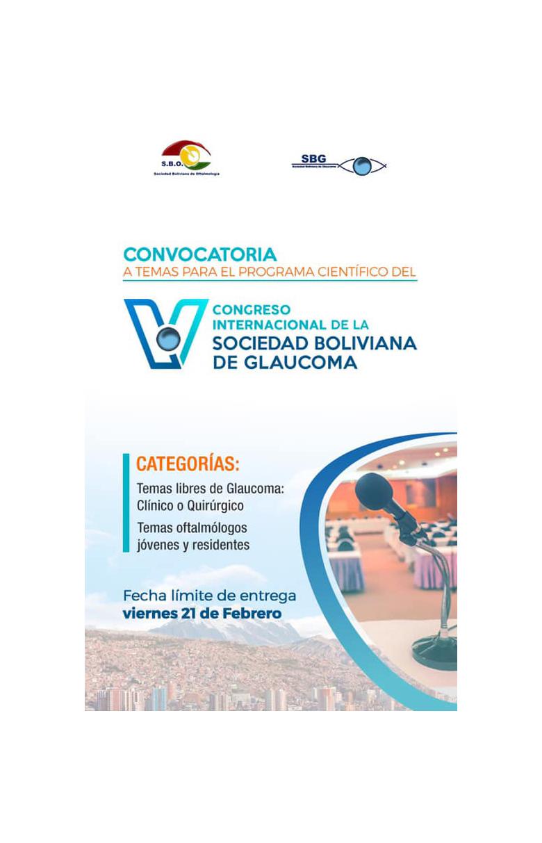 V Congreso internacional de la sociedad boliviana de glaucoma